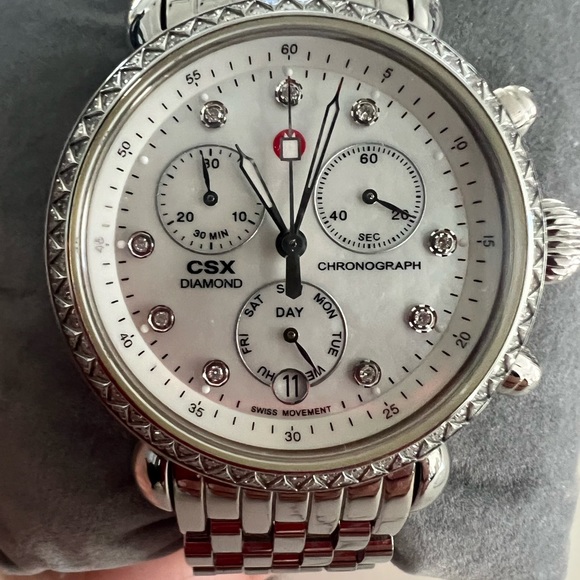 Michele Signature CSX-36 Diamond & Pearl White Dial Ladies Watch - Picture 5 of 8